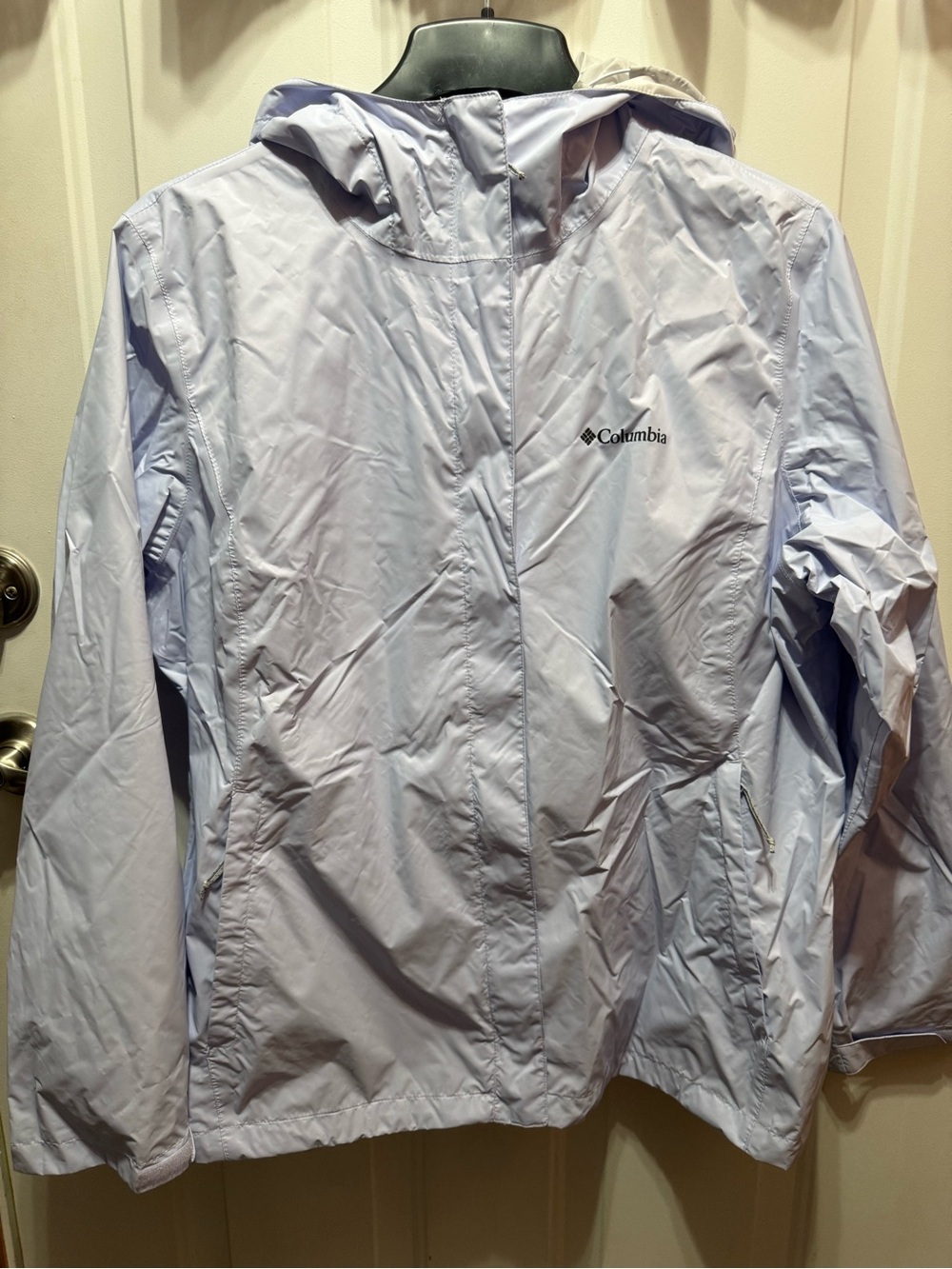 Columbia Women's Periwinkle Blue Rain Jacket with Lined Hood XXL